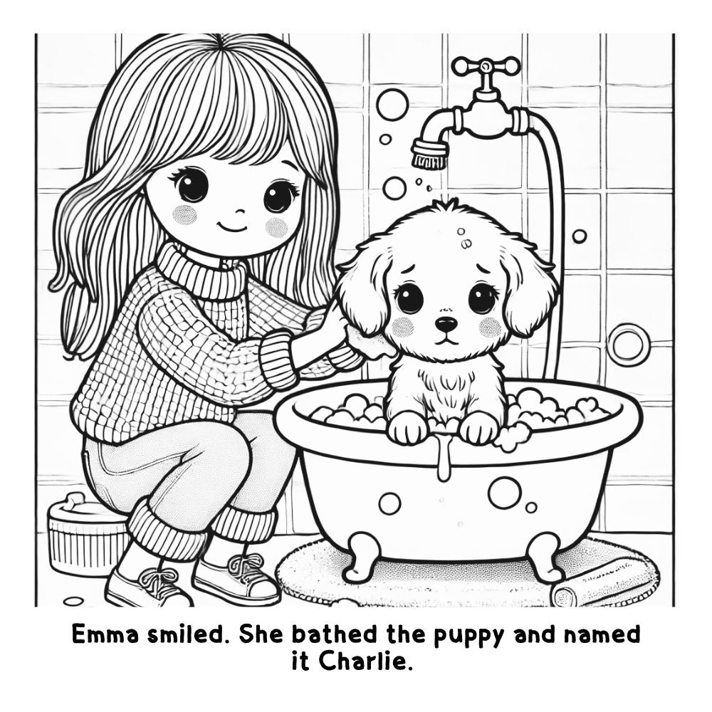 Emma and the Lost Puppy: An Interactive Coloring Book