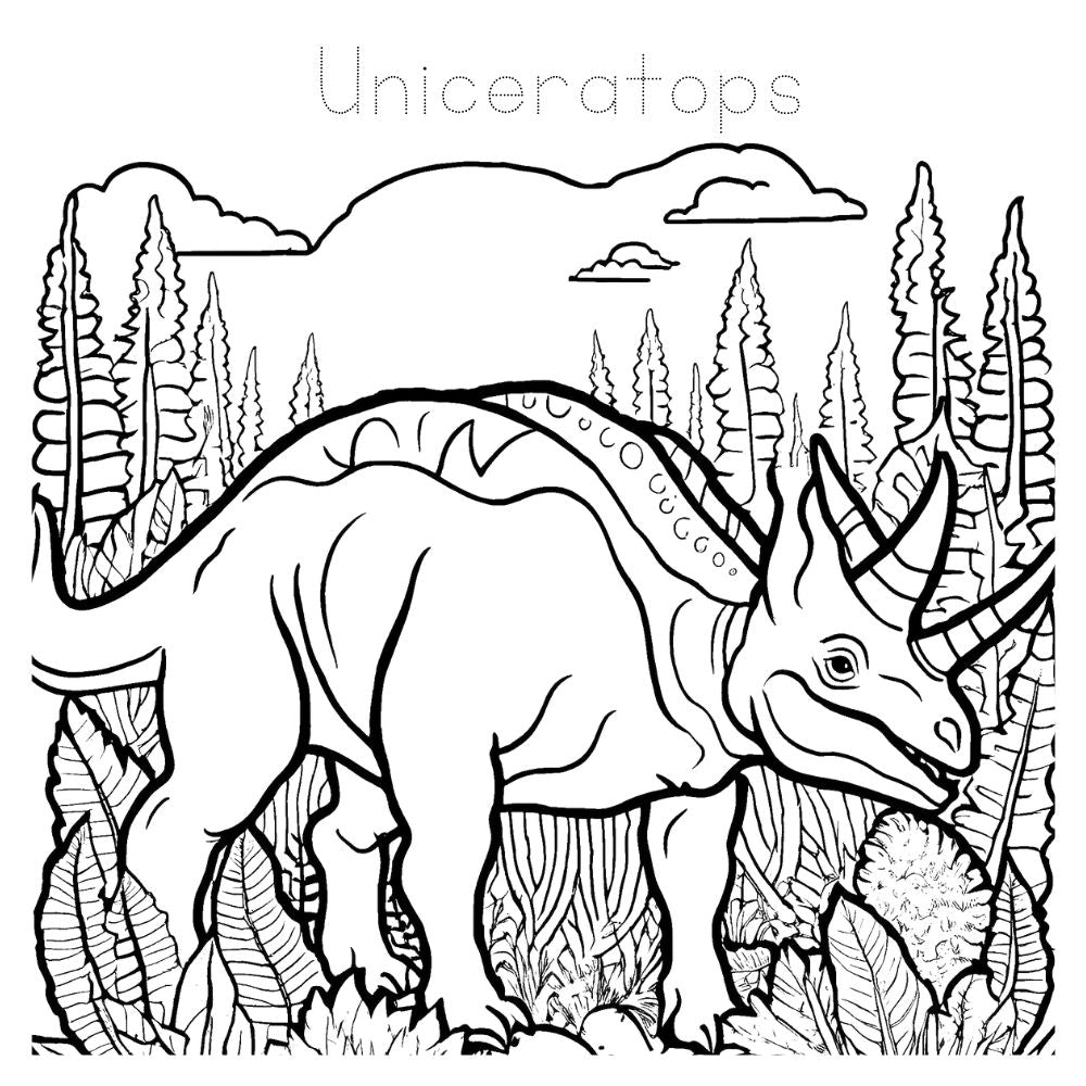 Dinosaur Coloring and Tracing Book