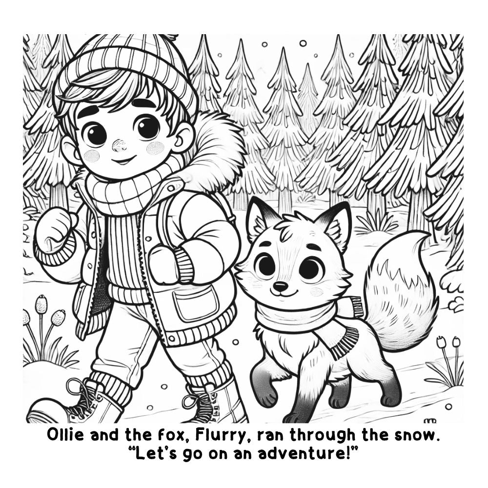 Ollie and the Winter Adventure: A Fun and Interactive Coloring Story Book