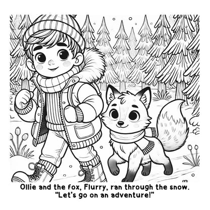 Ollie and the Winter Adventure: A Fun and Interactive Coloring Story Book