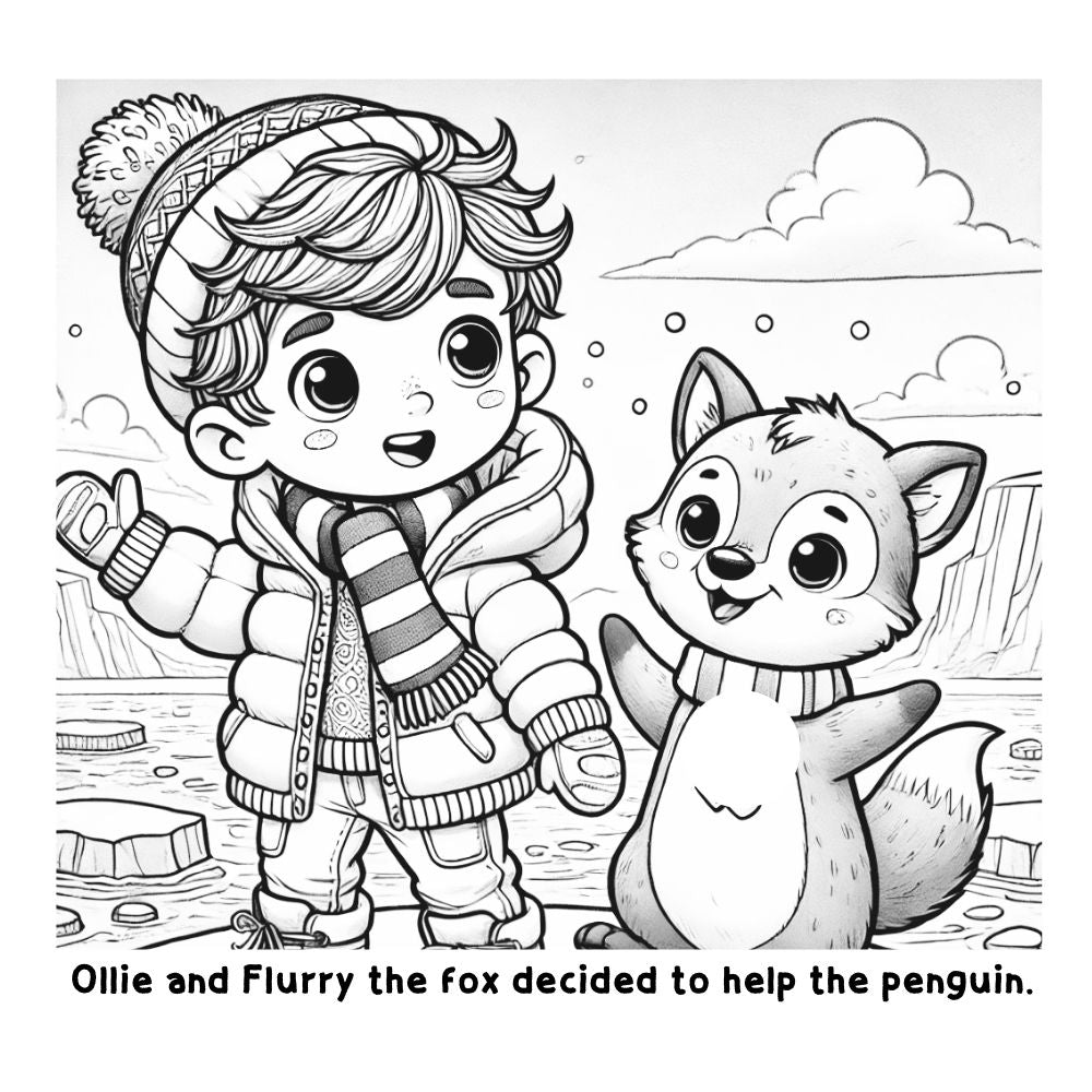 Ollie and the Winter Adventure: A Fun and Interactive Coloring Story Book