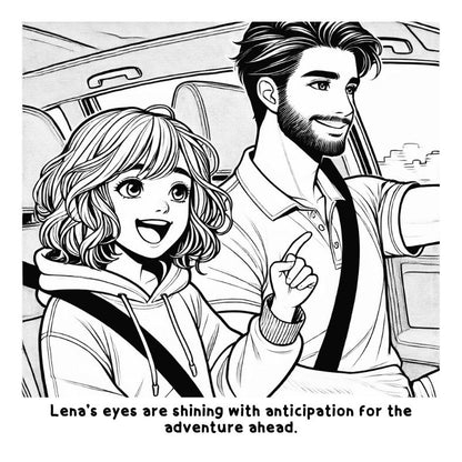 Lena and her Dad’s Skybound Tales: A Fun and Interactive Coloring Book