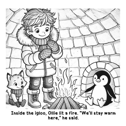 Ollie and the Winter Adventure: A Fun and Interactive Coloring Story Book