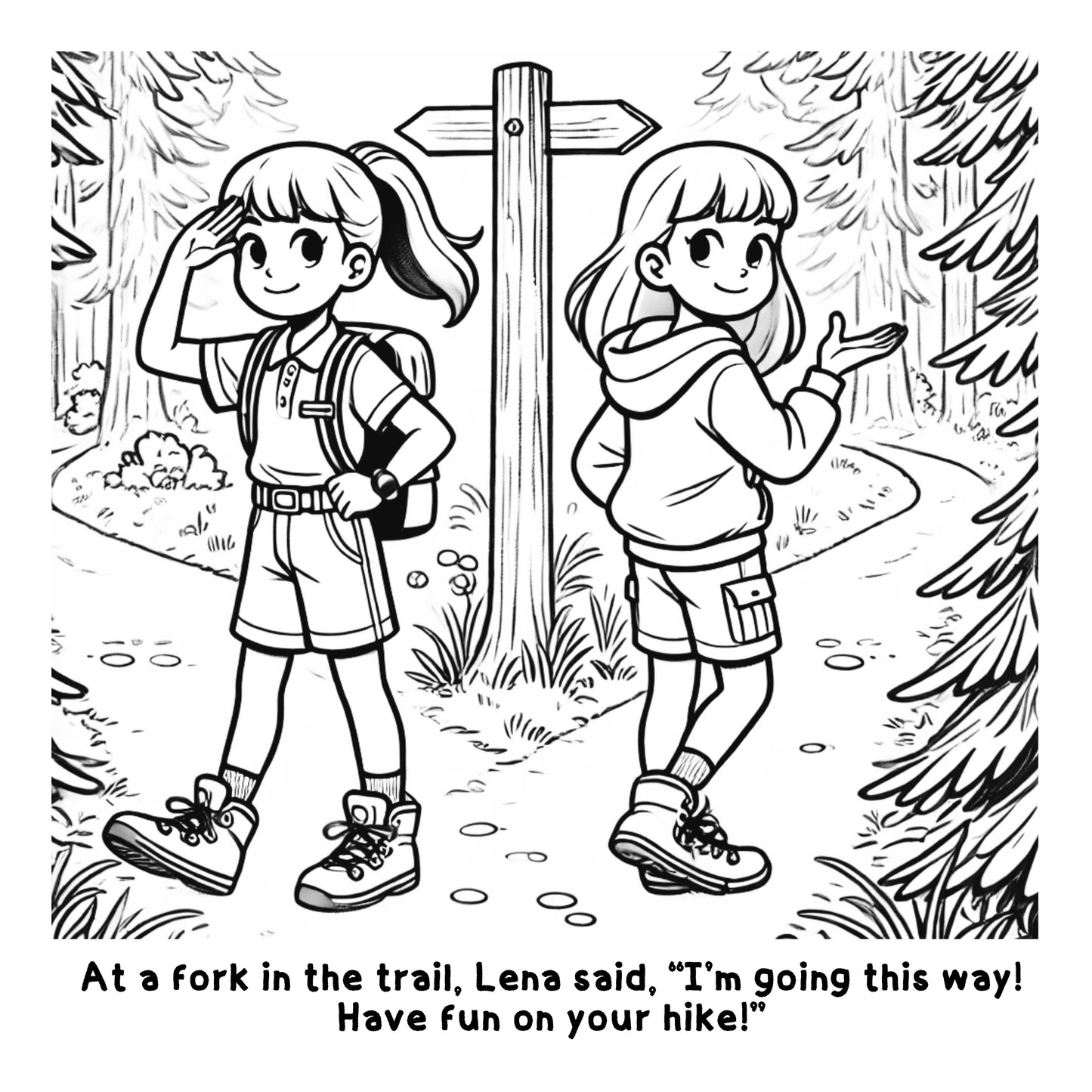 Jennie's First Hike: A Fun Coloring Story Book