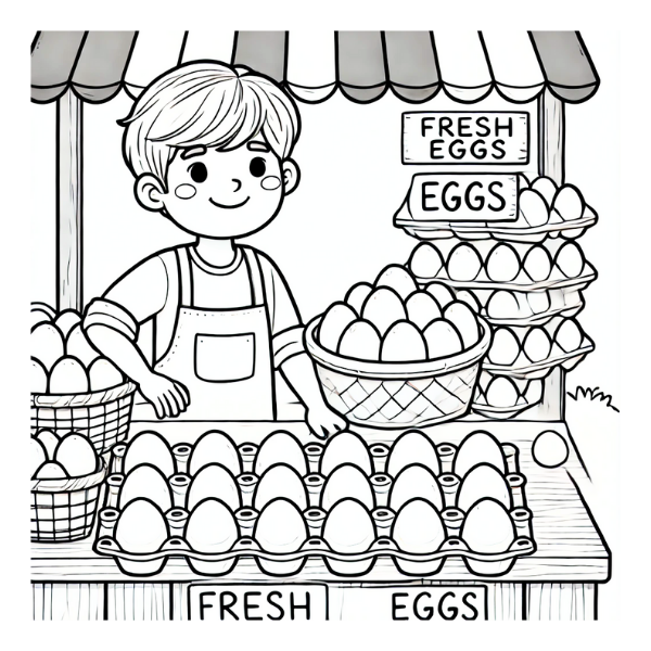 Fresh Finds and Stalls: A Market Day Coloring Book