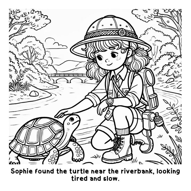 Sophie and the Magical River: A Fun Coloring Story Book