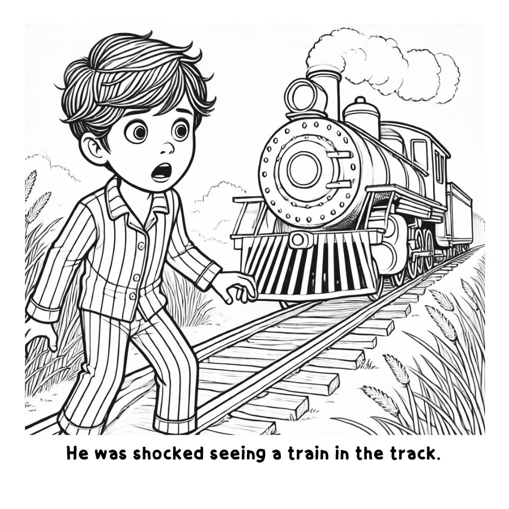 Max and the Midnight Train: A Fun and Interactive Coloring Story Book