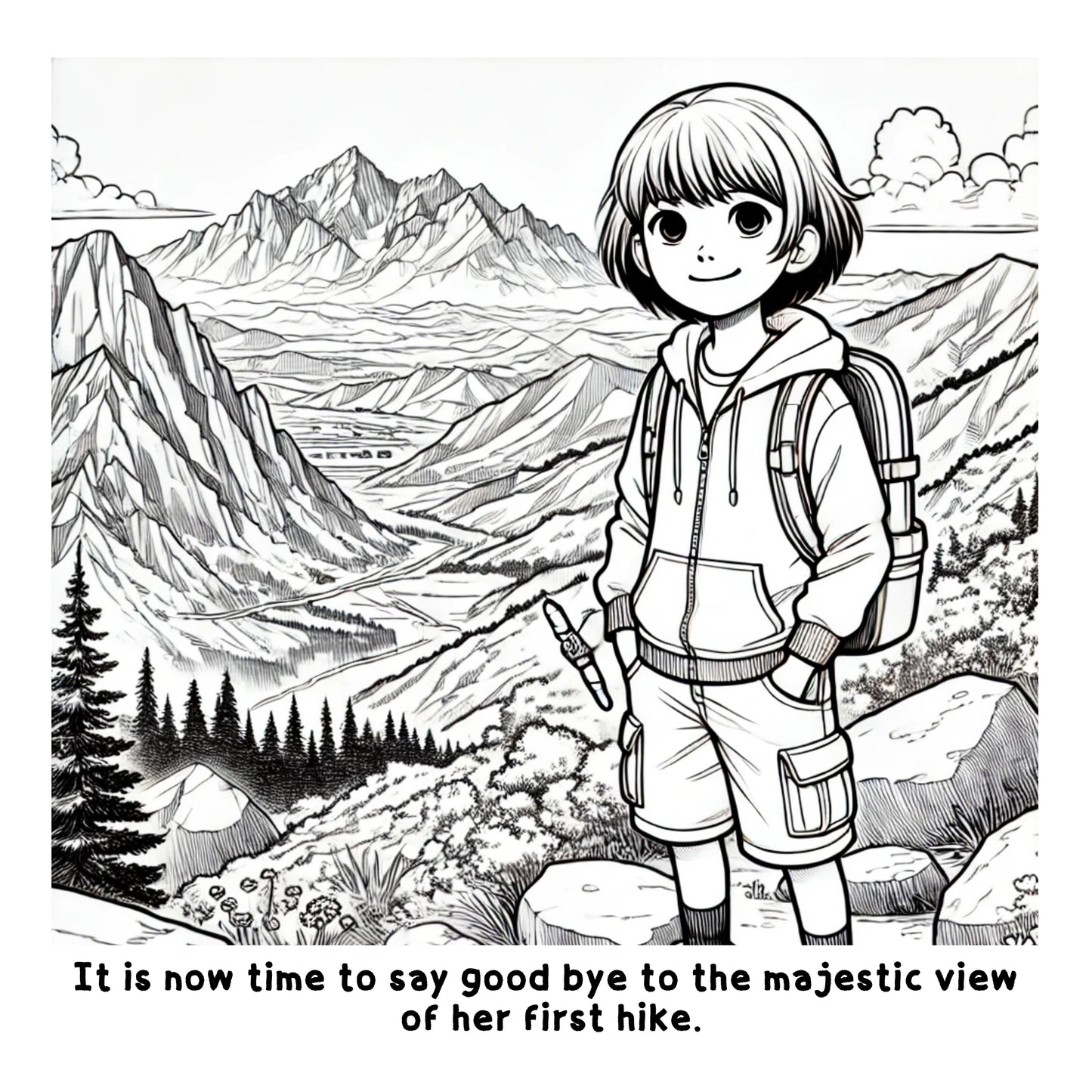 Jennie's First Hike: A Fun Coloring Story Book