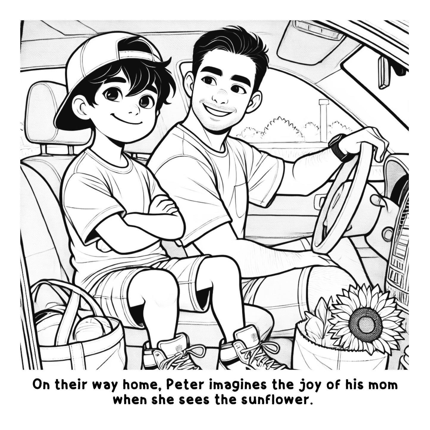 Saturdays Market Adventure of Peter: A Fun Coloring Story Book