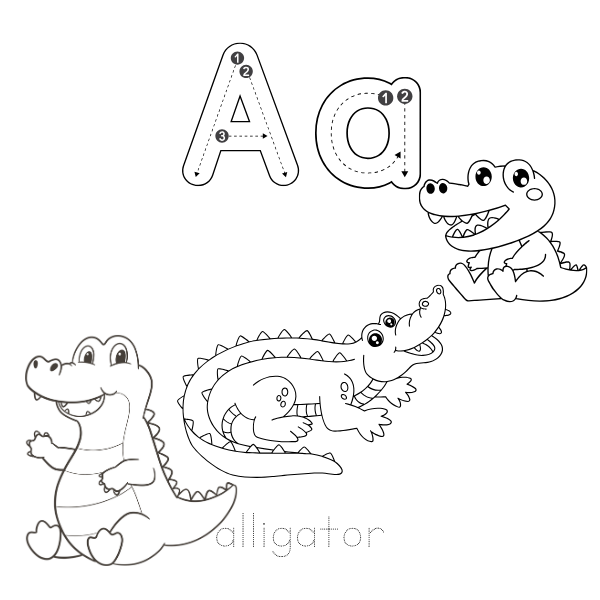 Alphabet Coloring and Tracing Book