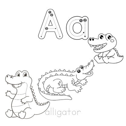 Alphabet Coloring and Tracing Book