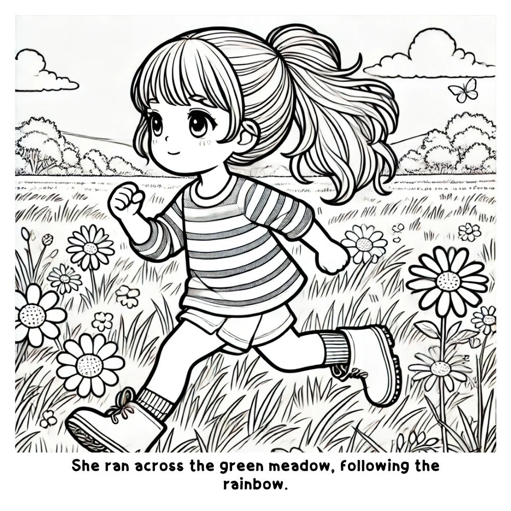 The Girl Who Chased Rainbows: A Fun and Interactive Coloring Book