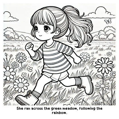 The Girl Who Chased Rainbows: A Fun and Interactive Coloring Book