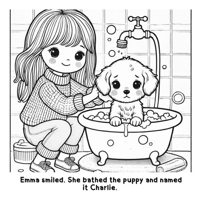 Emma and the Lost Puppy: An Interactive Coloring Book