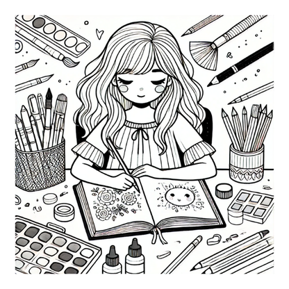 Her Happy World: A Girl's Life in Scenes, A Fun and Creative Coloring Book